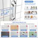 2 Pack 16 Inch Grab Bars for Bathtubs and Showers for Seniors, Heavy Duty Shower Handle for Elderly, Suction Cup Removable Handrails Handicap Bath Grip Bathroom Upgrade Safety Grips (Gray)