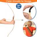 Kids Bow and Arrow Set, 32 Inch Archery Set Handmade Wooden Toy Bow and Arrow for Kids 6-8 8-12, 1 Bows 1 Quivers 10 Arrows 3 Targets & Storage Bag, Gifts for Youth Boys and Girls