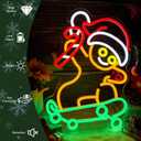 Skateboard Gingerbread Neon Sign for Christmas Dcor Dimmable Gingerbread Dcor Led Sign USB Powered Christmas Neon Light for Bedroom Living Room Bar Party (12.1 * 15.2 inches)