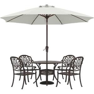 ABCCANOPY 9FT Outdoor Patio Umbrella, 8 Ribs Table Umbrella w/Crank for Easy Set Up, Suitable for Garden, Lawn, Deck & Backyard (Light Beige)