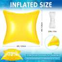 Capoda 3 Pcs Pool Pillows for Above Ground Pools 4 x 4 ft Winter Pillow Ultra Thick & Cold-Resistant 0.2 mm PVC Air Pillow for Winterizing Rope Included(Yellow,Square)