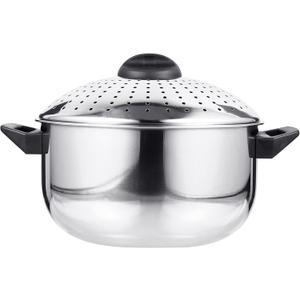 DOITOOL Stovetop Stainless Steel Pasta Pot with Strainer Lid, Nonstick Spaghetti Pot Noodles Cooking Pot for Cooking Pasta Noodle Veggie or Sauce, Sliver, 9.2x9.2x6.2inch