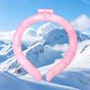 2 x Reusable Neck Cooling Tube, 28℃ Natural Freezing TPU+PCM Cooling Neck Collar, 30‑120 Mins Long Lasting Heat Relief for Summer Outdoor Sports, Pink for Adults
