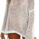 Bsubseach Crochet Cover Ups for Women Sexy Hollow Out Swim Cover Up Knit Summer Outfits(M)
