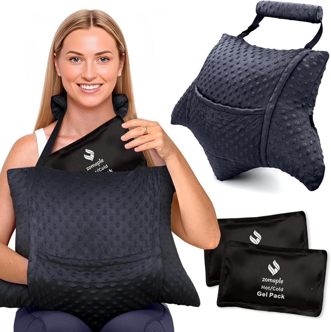 Zomaple Recovery Hysterectomy Pillow with Strap & 2 Gel Pack  Post Abdominal Surgery Must Haves  Ideal for C-Section, Laparoscopic & Hernia Healing Comfort