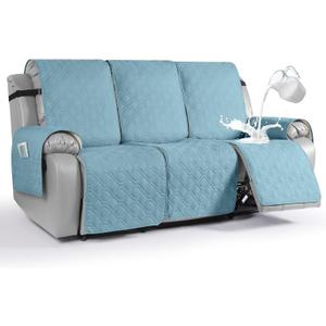 VANSOFY Waterproof Recliner Couch Covers, Sofa Covers 1-Piece Washable Reclining Sofa Cover Non-Slip Furniture Protector with Elastic Straps Pocket for Dogs, Pets(Azuree,3 Seater) VANSOFY Waterproof Recliner Couch Covers, Sofa Covers 1-Piece Washable Reclining Sofa Cover Non-Slip Furniture Protector with Elastic Straps Pocket for Dogs, Pets(Azuree,3 Seater)