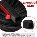Rubber D Shape Door Seal Strip 1" RV Slide Out Seal Self Adhesive EPDM Rubber Heavy Duty Automotive Weather Stripping for Fill Gaps Apply to Car Truck RV Boat Home Application (42 Feet)