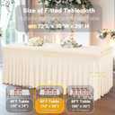 6 Packs Ivory Spandex Table Clothes for 6 Foot Rectangle Table, Spandex Table Covers 6FT Stretch Table Skirts Rectangle Tables Wrinkle Free Fitted Table Cover for Event, Wedding, Banquet & Parties