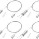 PATIKIL Ceiling Hanging Wire Cable Kit, 1m/3.3ft 4 Set Adjustable Light Suspend Cable Kit Panel Hanging Rope Clamp Square Nail for Pendant Light Fitting Aquarium Lights, Style 2