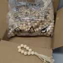 50 Pack Farmhouse Rustic Napkin Rings with Tassel Wood Bead Rings for Table Decor Boho Wedding Party Dining Spring Banquet