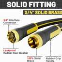 Hybrid Rubber Garden Hose 5/8 Inch, 15 ft Heavy Duty Kink-Free Water Hose, 3-Layer Reinforced, 600 PSI Burst Pressure, Water Safe, All-Weather Flexible Hoses for Yard, Lawn (Black,15 ft)