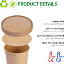 bloomoon 60 Pack 16 oz Paper Food Containers with Lids, Ice Cream Pint Containers, 16 oz Disposable Soup Containers Paper Freezer Containers Pint Ice Cream Cups (60 Cups 60 Lids), 16 fl.oz 60 cups 60 lids