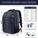 AREYTECO Laptop Backpack, 17 Inch Travel Backpack Airline Approved, Business Anti Theft Slim Sturdy Work Computer College High School Backpack Bag Fits 17.3 Inch Notebook for Men Women, Blue
