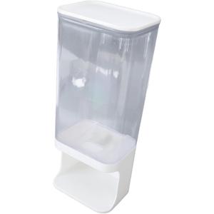 Wall mounted rice dispenser, Transparent food grade PP grain storage container one press button for kitchen, Includes measuring cup (M)