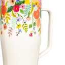 Corkcicle Rifle Paper 30oz Tumbler With Handle, Garden Cream Floral, Reusable Water Bottle, Triple Insulated Stainless Steel Travel Mug, BPA Free, Cold 12 Hours, Tumbler with Lid and Straw