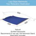 Lazy Daze Hammocks 12 FT Double Quilted Fabric Hammock with Spreader Bar and Detachable Pillow, 450lbs Weight Capacity, Navy Blue