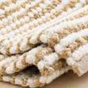 TOTOBERRY Large Jute Wool Loop Area Rugs, Handwoven Natural Fiber Boho Farmhouse Living Room Rug – Natural, 6 x 9 Feet