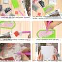 XUNLURY Pink Christmas Santa Diamond Art Kits 2 Pcs, Cozy Winter Christmas Santa Claus Reading Book Diamond Painting Kits for Adults Beginners, Full Drill Diamonds Dots for Home Decor, 9.8x11.8 Inch