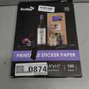 Koala Semi Glossy Sticker Paper for Inkjet & Laser Printer - 100 Sheets 8.5 x 11 Inch Printable Photo Sticker Paper, Work Well with Cutting Machine
