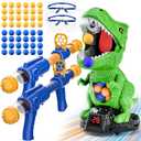 Dinosaur Shooting Toys for Kids 3-6, Movable Target Shooting Games with 2 Air Pump Guns, LCD Score Record, Birthday Gifts Suitable for Children Aged 3-5 5-6 6-8