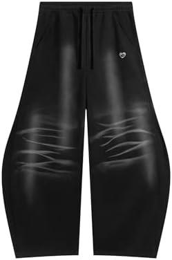 Aelfric Eden Baggy Barrel Sweatpants Womens Washed Wide Leg Sweatpants Drawstring Casual Comfy Lounge Pants. M