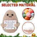 4 PCS Mini Funny Positive Crochet Potato with Positive Card,Cute Emotional Support Cheer up Handmade Knitted Soft Dolls Desk Decor Christmas Birthday Gifts Idea for Women Men Her Him Friends