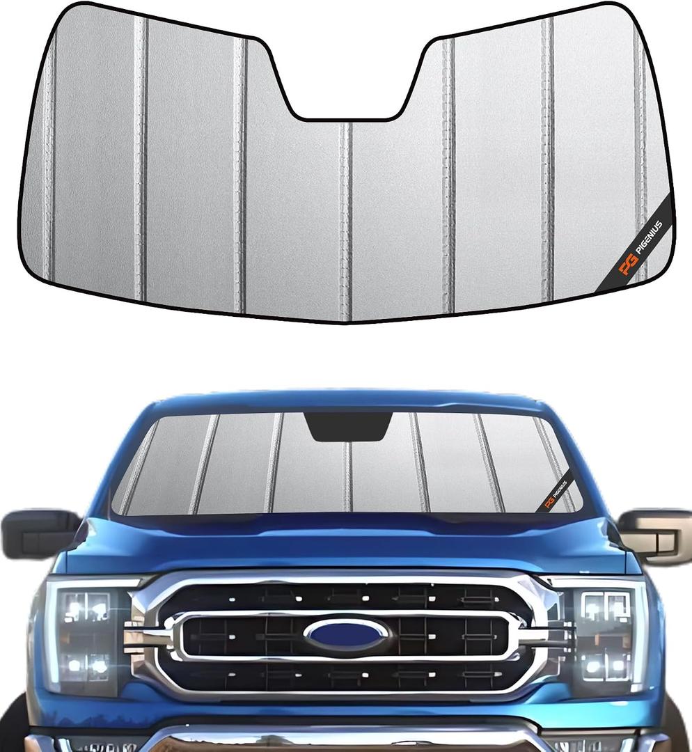 Pigenius Windshield Sunshade for Ford F-150 2015-2020 Front Window Sun Shade - Safeguard