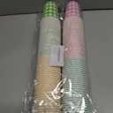 120pcs 9oz Summer Colored Paper Cups Gingham Party Paper Drinking Cups,4 Colors Disposable Plaid Paper Cups Pink Blue Yellow Green Plaid Cups for Wedding Birthday Decoration Baby Shower Picnic