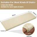 PURE ERA Bullnose Carpet Stair Treads Set Tape Free Non-Slip Indoor Stair Protectors Pet Friendly Rugs Covers Soft Skid Resistant Washable Reusable 9.5" x 30" (14 Pieces, Light Beige)