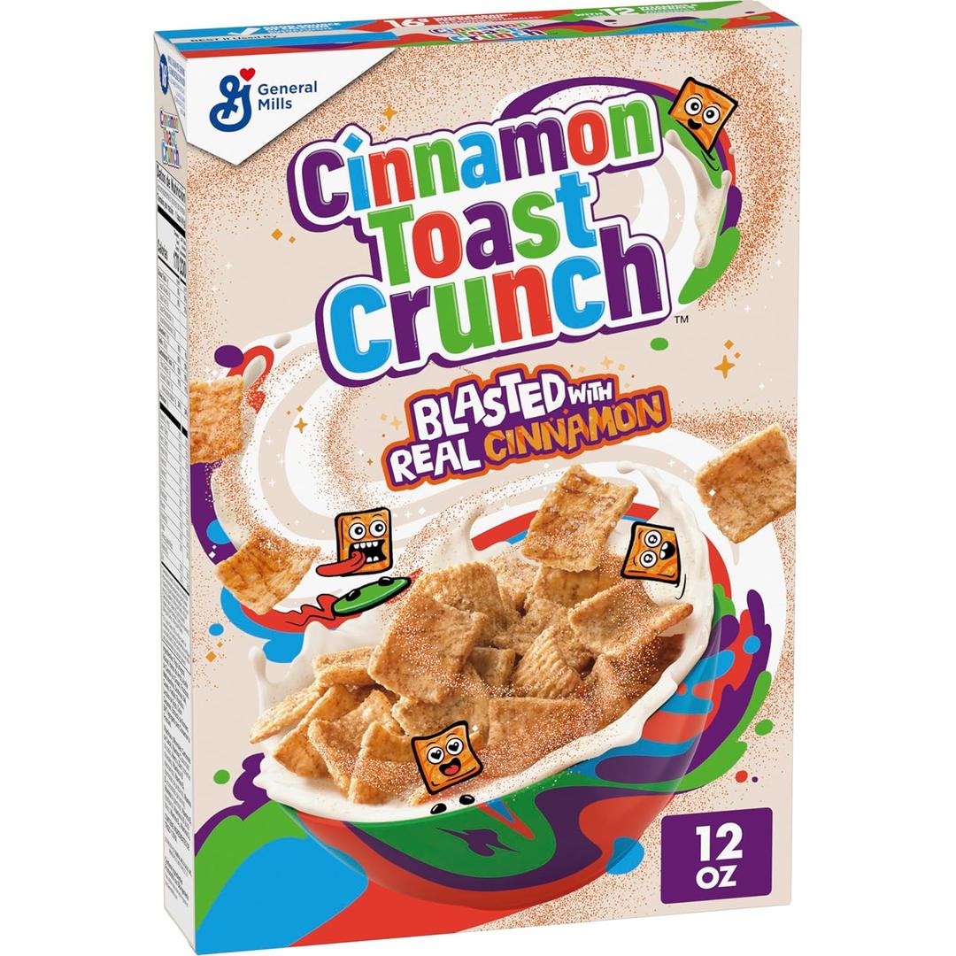 Cinnamon Toast Crunch Breakfast Cereal, Crispy Cinnamon Cereal, 12 oz, Best By: 04 JUN 2026