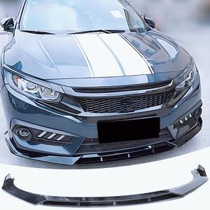 Front Bumper Lip Splitter Spoiler Fit for Honda Civic Hatchback/Sedan/LX/Sport/EX/Si/Touring 2016-2021, Carbon Fiber Style Coating 4pcs Accessories Air Chin Body Kit