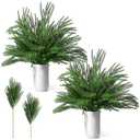 Riceshoot 30 Pcs 18" Christmas Norfolk Pine Stems 10 Pcs 36" Artificial Norfolk Pine Branches Real Touch Xmas Greenery Stem Faux Pine Garland for Vase DIY Crafts Indoor Outdoor Home Decor