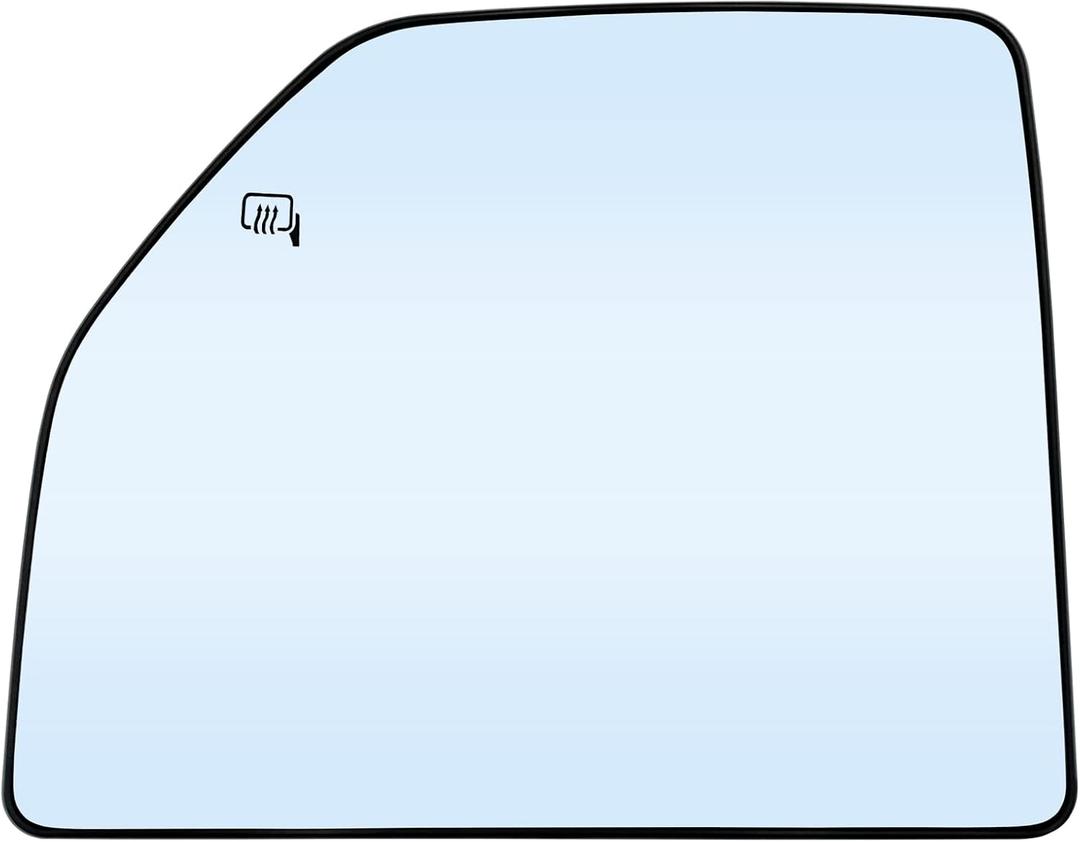 Ford F150 F250 F350 F450 F550 Super Duty Truck Left Side Heated Upper Mirror Glass Replacement - Convex Mirror with Rear Holder FL3Z17K707T