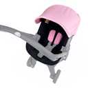 Replacement Canopy & Seat Cushion Set Compatible with Doona+ Car Seat Stroller - Sunshade Cover & Textile Fabric Accessories - Breathable, Machine Washable (Pink Black)