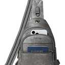 7L Sling Bag For Women Faux Leather Anti Theft Small Casual Daypack Backpack Fanny Pack Crossbody Chest Bags Purse Waterproof Dark Grey