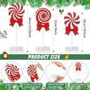 3 Pcs Christmas Table Decorations Wooden Candy Set Tiered Tray Decor Red and White Candy Centerpieces Wood Decorations for Home Tables Christmas Decor (Fresh)