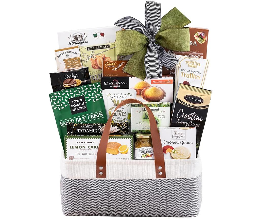 Country Gift Baskets The Connoisseur Gourmet Gift Basket Food Gift Basket for Families College Students Appreciation Thank You Congratulations Get Well Soon Care Package, Best By: 2025- Jun- 18