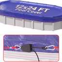 12x24 FT Oval Winter Pool Cover for Above Ground Pools, Cable and Pulley