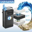 220GPH Turtle Filter for 20-45 Gal Tank, Small Turtle Filters 3-stage Filtration for Freshwater Saltwater Cloudywater, Ultra-quiet and Flow Adjustable for Fish Turtles Shrimps Amphibians Frogs