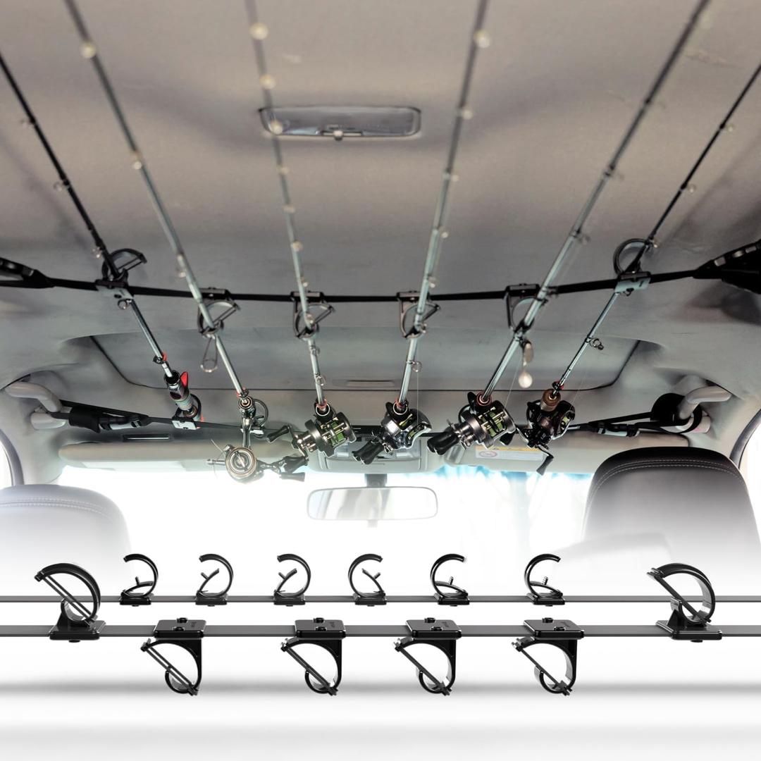 2 x OJYDOIIIY Fishing Rod Holder for Car, Fishing Pole Storage Inside Carrier Racks for Vehicles like SUV,Truck,Van