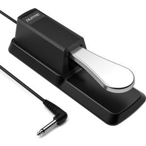 Sustain Pedal for Yamaha Keyboard, Piano Keyboard Pedal with Polarity Switch for Casio, MIDI, Roland Electronic Keyboards and Digital Pianos, 1/4 Inch Jack