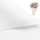 WRAPAHOLIC 20 Sheets Flower Wrapping Paper - 22.4 x 22.4 inch Pure White Water-Resistant Floral Bouquet Wrapping Paper, Florist Supplies Packaging for Wedding Birthday Gift DIY (Solid Color - White)