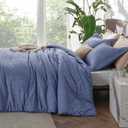 Bedsure King Size Comforter Set - Infinity Blue Soft Bedding for All Seasons, Cationic Dyed Bed Set, 3 Pieces, 1 King Size Comforter (104"x90") and 2 Pillow Shams (20"x36"+2")