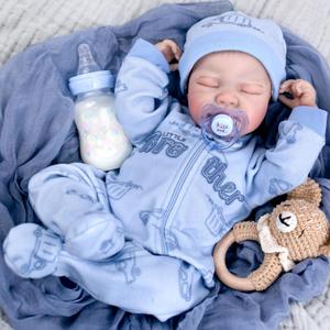 Aori Lifelike Reborn Baby Boy Dolls 20 Inch Realistic Sleeping Newborn Baby Doll with Weighted Body and Poseable Soft Vinyl Doll for Kids 3+, Seniors, Collectors