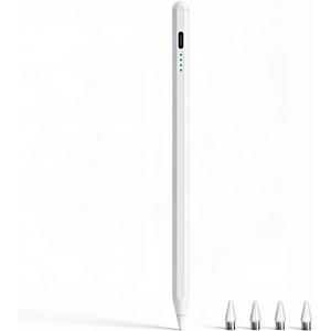 Stylus Pen for Samsung Galaxy Tab A11 / A11+, A9 / A9+, A8, A7 Lite, Active Capacitive Pencil for Samsung Android Tablet & iOS Touchscreens, High Precision Digital Pen with 4 Tips (White)