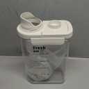 Airtight Rice Storage Container,with Pour Spout & Measuring Cup, BPA-Free - Transparent Dry Food Canister for Cereal, Flour, Pet Food, Oatmeal, Pantry Storage (Cream Yellow, 2800ml)