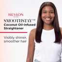REVLON Smoothstay 1 Inch Hair Straightener - Coconut Oil Infused Flat Iron Helps Enhance Shine & Smoothness, Reduces Frizz, Sleek Straight Hair