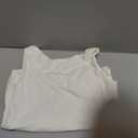 Women Sleeveless Boat Neck Tops Double Lined Backless Tank Tops Basic Fitted T Shirts 2025 (X-Small), White