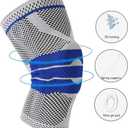 Knee Brace Compression Sleeve for Knee Pain Wraps Patella Stabilizer with Silicone Gel Spring Support, Hinged Kneepads Protector for Meniscus Tear Arthritis Men Women