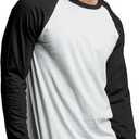 TOP PRO Men's Full Length Sleeve Raglan Cotton Baseball Tee Shirt (XXXL)